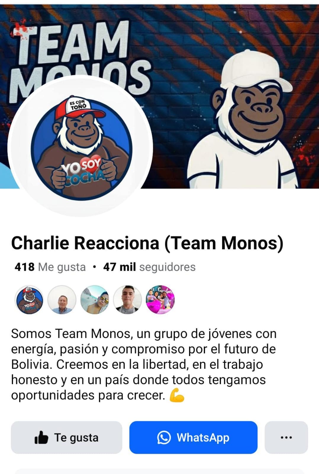 Página de Facebook · Charlie Reacciona (Team Monos)